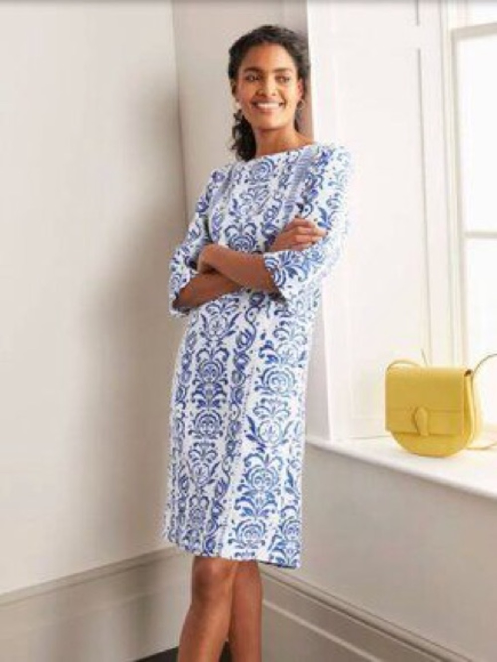 Boden Blue & White Laurie Linen Dress - Picture 3 of 11